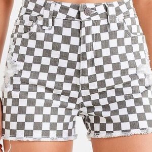 Dickies fray hem checkered shorts